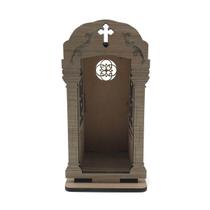Capela Oratório Madeira Marfim Para Imagem De Santo De Até 15 Cm - FORNECEDOR 6
