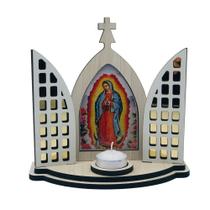 Capela Oratório Nossa Senhora de Guadalupe Vitral Com Porta Vela - FORNECEDOR 38