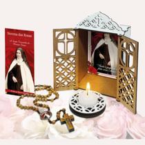 Capela Oratório Santa Teresinha MDF Com Terço Vela e Folheto Capela Oratório Santa Teresinha MDF Com Terço Vela e Folheto