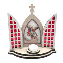 Capela Oratório São Miguel Arcanjo Vitral Com Porta Vela