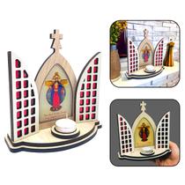 Capela Oratório Vitral das Santas Chagas de Jesus Com Porta Vela