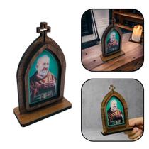 Capela Padre Pio de Mesa com Oração 15 Cm