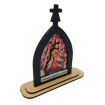 Capela Sagrado Coração de Maria Madeira 15 cm - FORNECEDOR 54