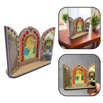 Capela Vitral Mãe Rainha Marfim Com Porta