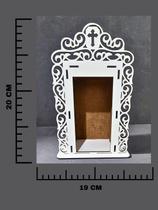 Capelinha Branca para abrigar Santinho de Oratório 25cm em mdf Artesanal Capelinha Branca para abrigar Santinho de Oratório 25cm em mdf Artesanal