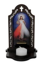 Capelinha c/ Porta Vela Jesus Misericordioso MDF - 16,3 cm Capelinha c/ Porta Vela Jesus Misericordioso MDF - 16,3 cm