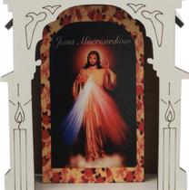 Capelinha Jesus Misericordioso Catedral MDF - 17 cm Capelinha Jesus Misericordioso Catedral MDF - 17 cm