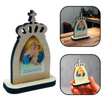 Capelinha Mãe Rainha Coroa Madeira 8 cm Capelinha Mãe Rainha Coroa Madeira 8 cm