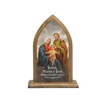Capelinha Sagrada Família Madeira 14 cm - FORNECEDOR 1