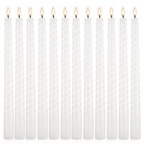 Caper Candle WPONSZU 25 cm em espiral branca, conjunto de 12 sem gotejamento