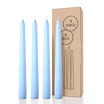 Caper Candles CANDWAX, 20 cm, azul claro, conjunto de 4, sem gotejamento