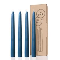 Caper Candles CANDWAX, 20 cm, azul escuro, conjunto de 4, sem gotejamento Caper Candles CANDWAX, 20 cm, azul escuro, conjunto de 4, sem gotejamento