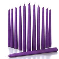 Caper Candles CANDWAX, 25 cm, roxo, sem gotejamento, conjunto de 12