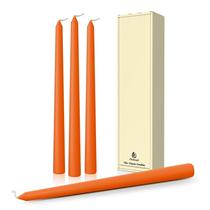 Caper Candles Pickood Orange, 25 cm de altura, conjunto de 4, sem gotejamento