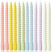 Caper Candles SixLadyBro 25 cm Candy-Color Spiral Cream, pacote com 12