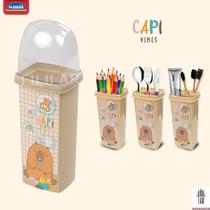 Capi Vibes Porta Escova Creme Dental de Plástico Capivara Fofa Vibes Moda