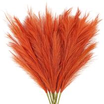 Capim-dos-pampas artificiais, obbsie, laranja, 8 peças, 90 cm de altura