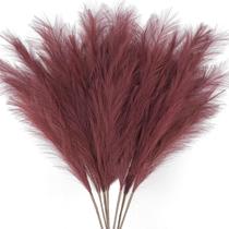 Capim-dos-pampas artificiais ZIFTY, 7 unidades, 96 cm de altura, vermelho fofo