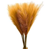 Capim Pampas Artificial, Kit com 5 Galhos Decorativos de Plumas