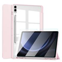 Capinha Acrílica Samsung Tab S9 FE+ + Vidro, Rosa Claro - Star Capas E Acessórios
