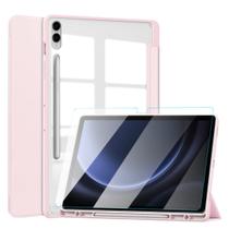 Capinha Acrílica Samsung Tab S9 FE+ + Vidro, Rosa Claro Capinha Acrílica Samsung Tab S9 FE+ + Vidro, Rosa Claro