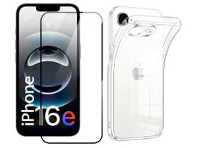 Capinha Air + Película 3D Vidro 9H Para iPhone 16e 5G 6.1''