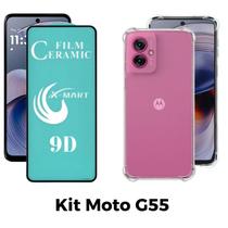 Capinha Anti Choque TPU + Película Cerâmica 9d para Moto G55