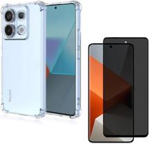 Capinha Anti Impacto + Película Privacidade Anti Espionagem Para Redmi Note 13 Pro 5G