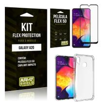 Capinha Anti Impacto Samsung A20 + Película Flex 5D - Armyshield