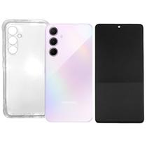 Capinha Anti Impacto Transparente + Película Vidro 3D Privacidade Para Samsung Galaxy A55