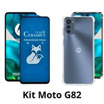 Capinha Anti Impactos + Película Fosca Privacidade para Moto G82 Anti Espião
