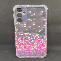 Capinha Anti Queda Chuva de Coração + Película de Vidro 3D Para Samsung Galaxy A05S Capinha Anti Queda Chuva de Coração + Película de Vidro 3D Para Samsung Galaxy A05S