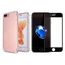 Capinha Antichoque + Vidro 3D Preto Para Iphone 7 / 8 Plus Capinha Antichoque + Vidro 3D Preto Para Iphone 7 / 8 Plus