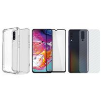 Capinha Antichoque + Vidro 3D + Traseira Para Samsung A70