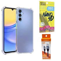 Capinha Antishock Galaxy A55 + Cabo Tipo-C + Pelicula 9D