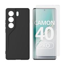 Capinha Aveludada Para TECNO CAMON 40 PRO ou Kit Capa e Película Hidrogel / Gel Privacidade