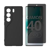 Capinha Aveludada Para TECNO CAMON 40 PRO ou Kit Capa e Película Hidrogel / Gel Privacidade