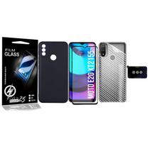 Capinha Aveludada + Pel 3d Privacidade + Camera + Traseira Moto E20 XT2155 6.5 - Cell In Power25