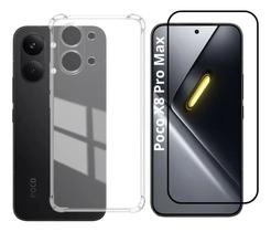 Capinha Capa Anti Choque + Película 3D Vidro Para Xiaomi Poco X8 Pro Max 5g