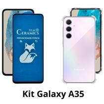 Capinha Capa Anti Choque + Película Fosca Privacidade para Samsung Galaxy A35