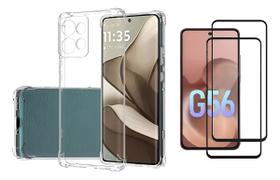 Capinha Capa Anti Impacto + 2 Películas 3D Para Moto G56