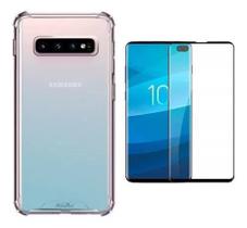Capinha Capa Anti Impacto Galaxy S10 Plus + Película Cola Tudo Capinha Capa Anti Impacto Galaxy S10 Plus + Película Cola Tudo
