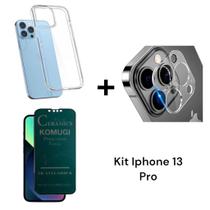 Capinha Capa Anti Impacto + Película de Câmera + Película Fosca 9D Privacidade para Iphone 13 PRO