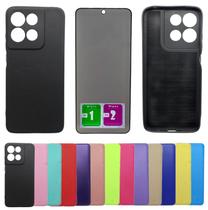 Capinha Capa Aveludada Para Moto G15 + Pelicula Privacidade