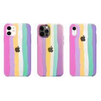 Capinha Capa Case Compatível Com iPhone Aveludada Arco Iris Capinha Capa Case Compatível Com iPhone Aveludada Arco Iris