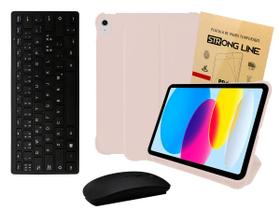 Capinha Capa Compatível com Ipad 10 10.9 2022 Case Smart Suporte Pencil + Pelicula de Vidro Teclado e Mouse Preto