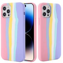 Capinha Capa Compatível com iPhone 11 Arco-iris Orgulho Case Aveludada Colorida