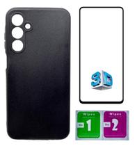 Capinha Capa Preta Aveludada Para Galaxy A25 + Pelicula 3D Capinha Capa Preta Aveludada Para Galaxy A25 + Pelicula 3D