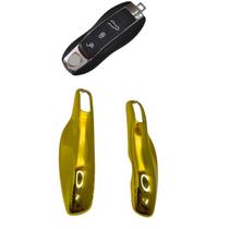 Capinha Capa Tampa Carcaça Lateral Chave Porsc Cayenne 718 911 Boxster Macan 2011 2012 2013 2014 2015 2016 Dourado Ouro