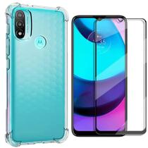 Capinha Capa Tpu Silicone + Pelicula Protetora 3D Para Moto E20